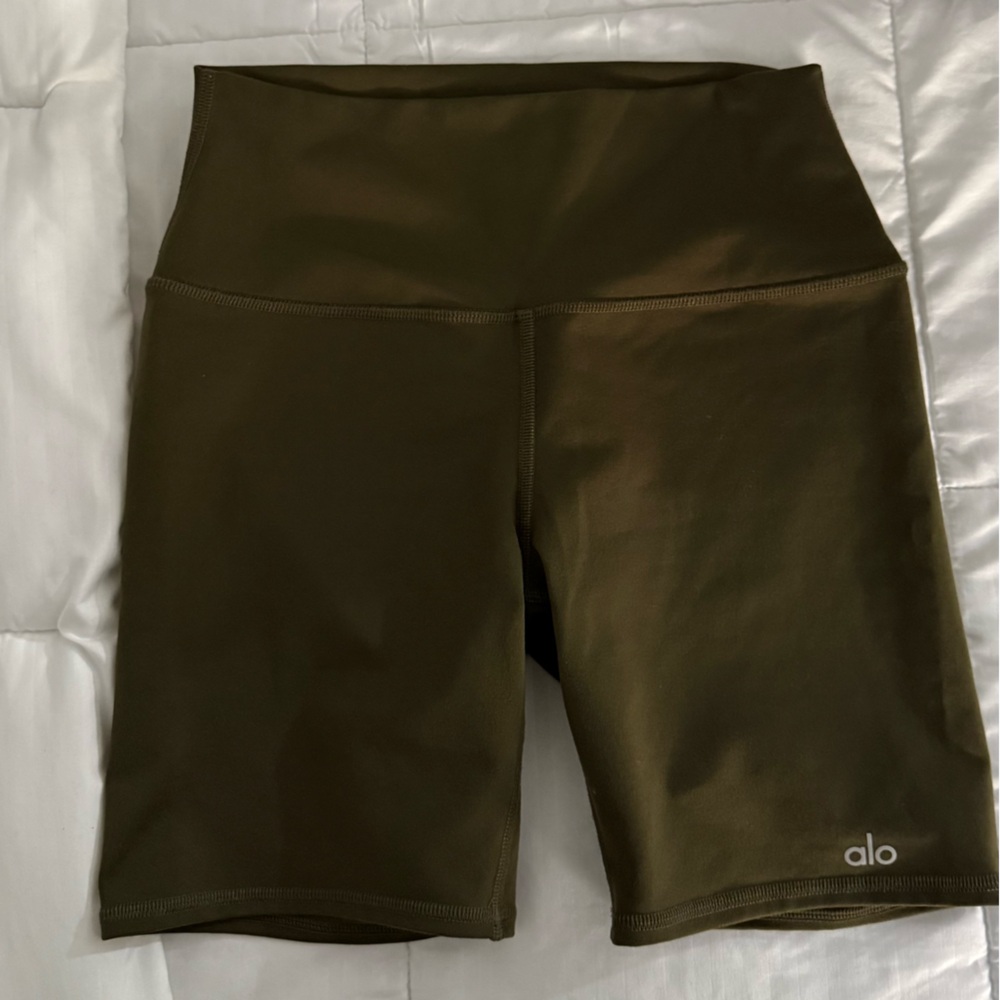 ALO Yoga Olive High-Waisted Shorts